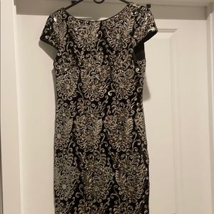 Knee length black velvet Adrianna Papell Dress